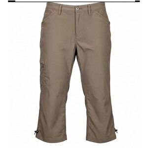Eddie Bauer Travex Horizon Capri Hiking Pants Taupe Brown Cargo Womens 14 0662